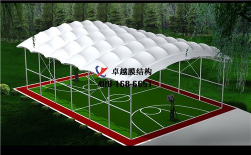  白銀膜結(jié)構門球場網(wǎng)球場籃球場（銅城國家級體育俱樂部）設計施工安裝案例